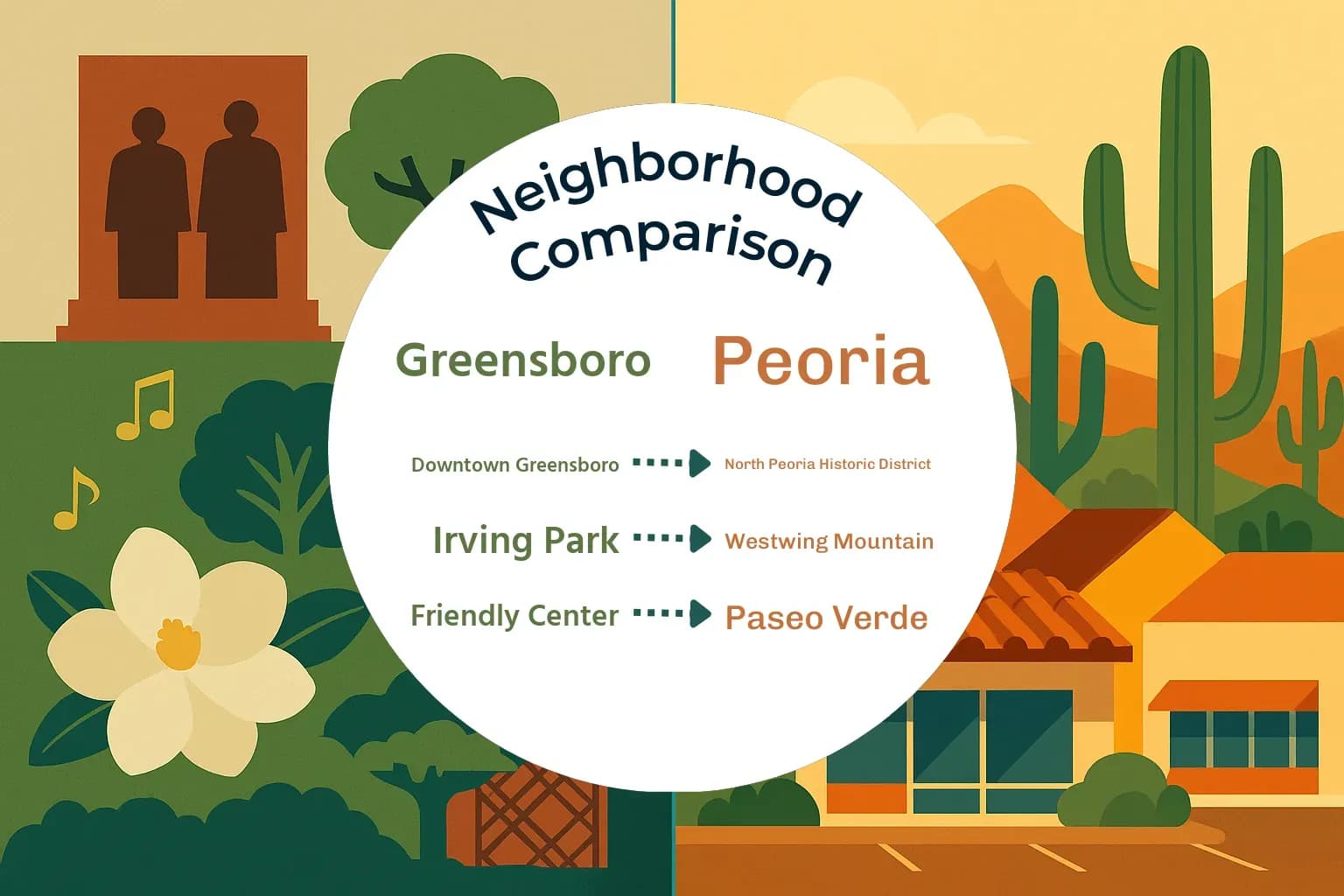 Greensboro vs Peoria Neighborhood Comparison
