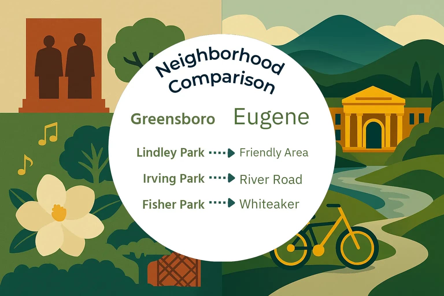 Greensboro vs Eugene Neighborhood Comparison