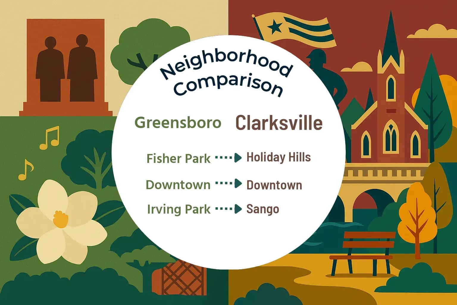 Greensboro vs Clarksville Neighborhood Comparison