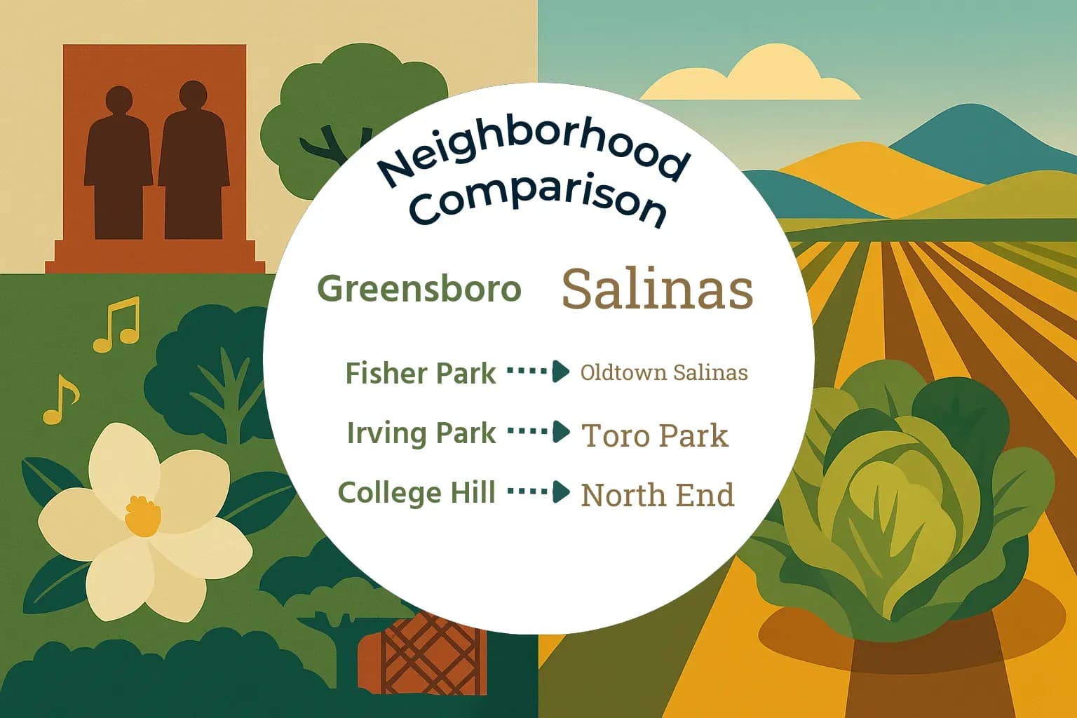Greensboro vs Salinas Neighborhood Comparison