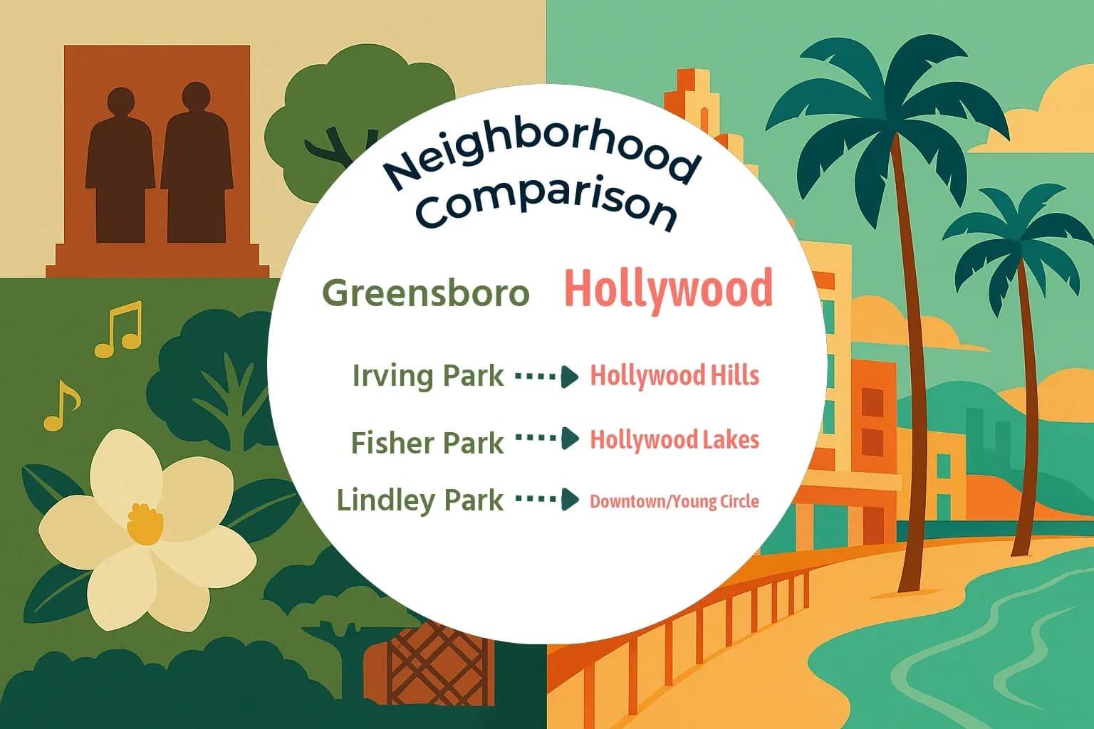 Greensboro vs Hollywood Neighborhood Comparison