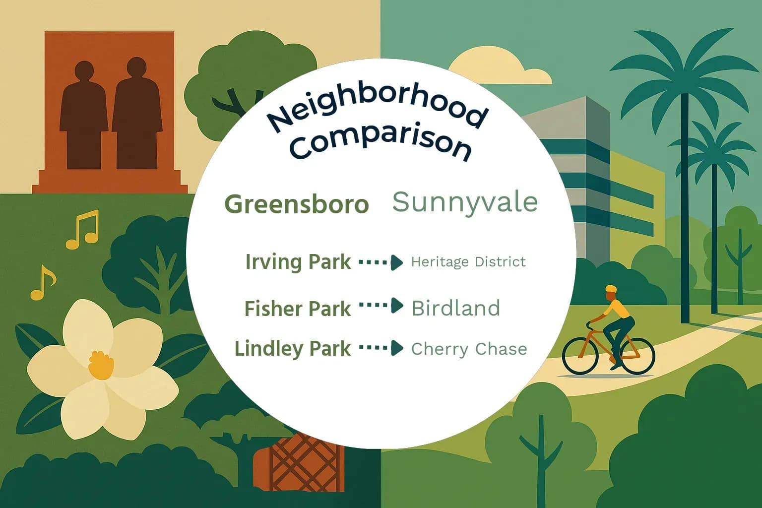 Greensboro vs Sunnyvale Neighborhood Comparison