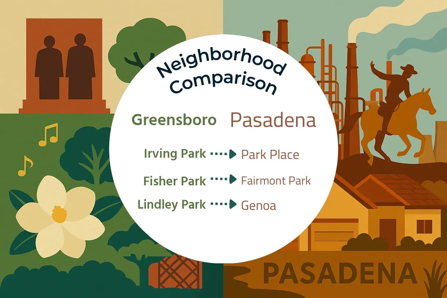 Greensboro vs Pasadena Neighborhood Comparison