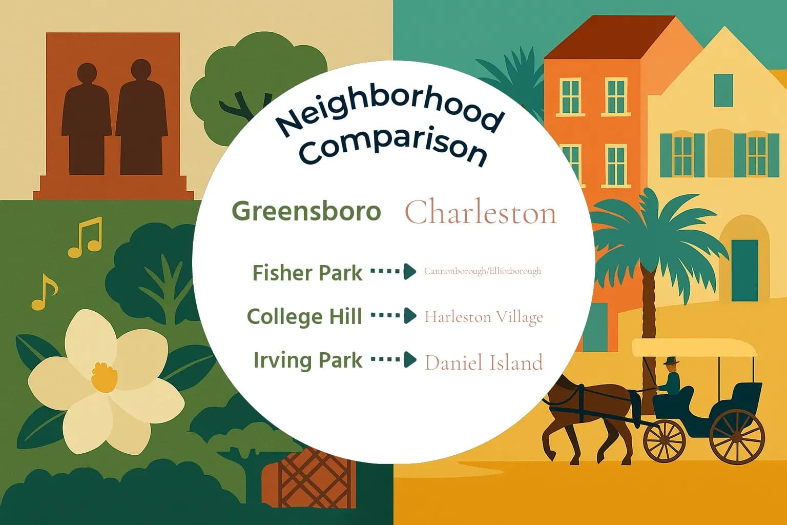 Greensboro vs Charleston Neighborhood Comparison