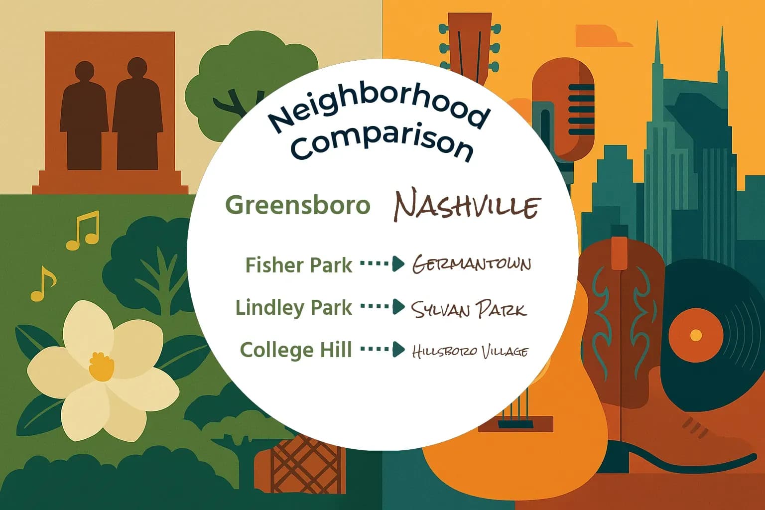 Greensboro vs Nashville Neighborhood Comparison