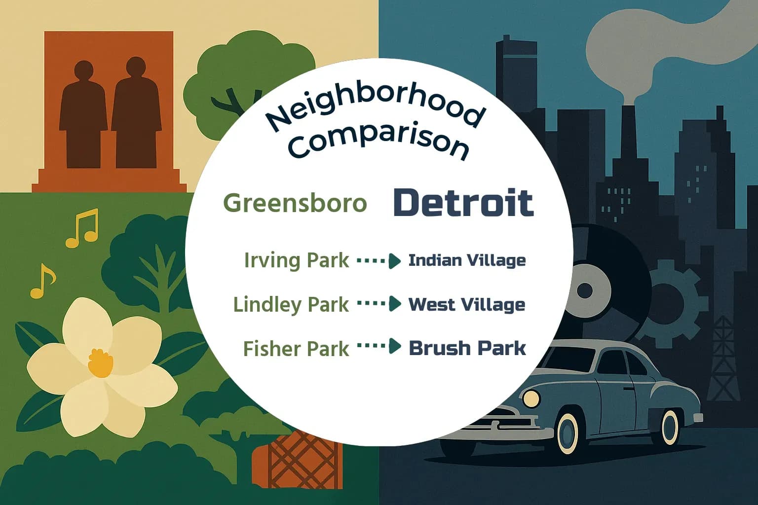 Greensboro vs Detroit Neighborhood Comparison