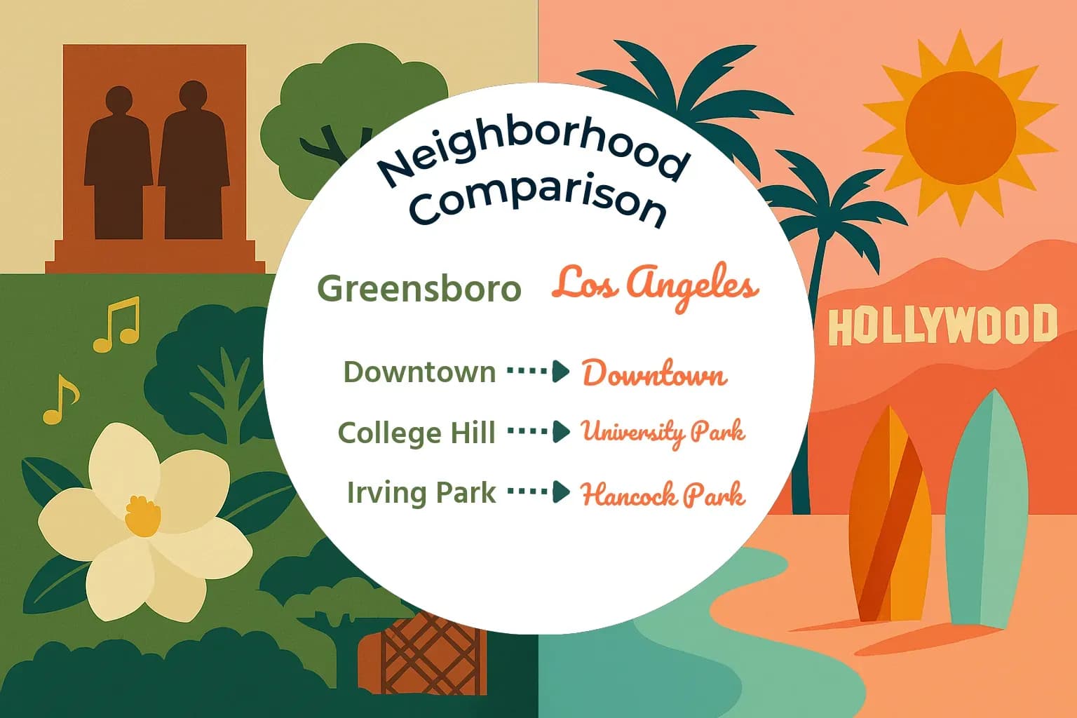 Greensboro vs Los Angeles Neighborhood Comparison