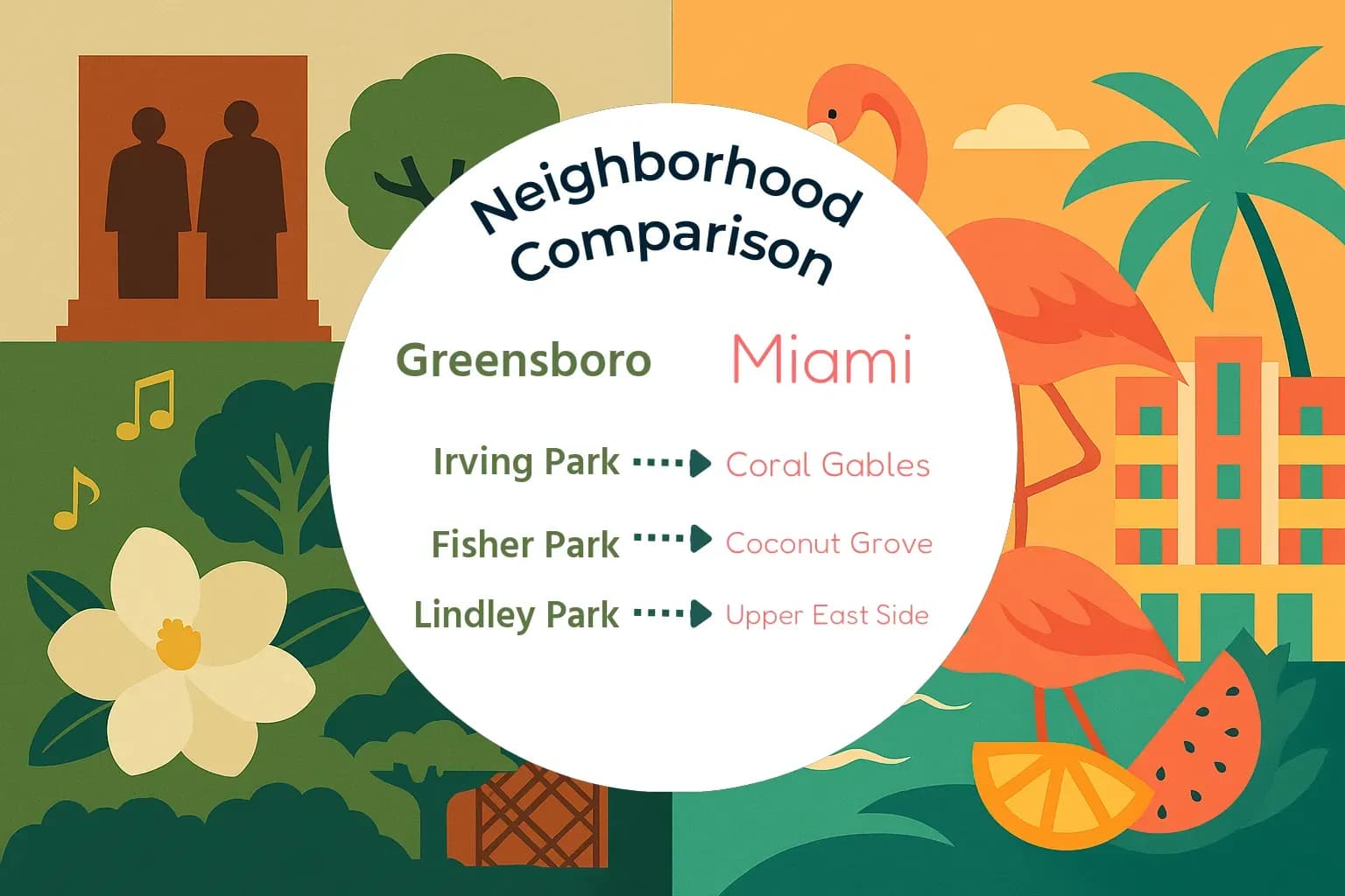 Greensboro vs Miami Neighborhood Comparison
