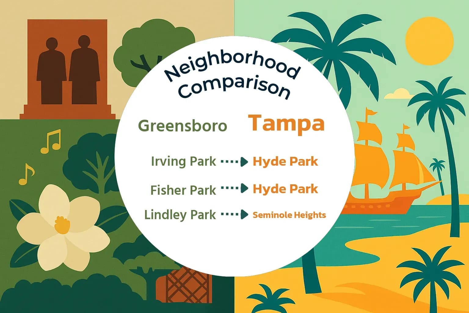 Greensboro vs Tampa Neighborhood Comparison