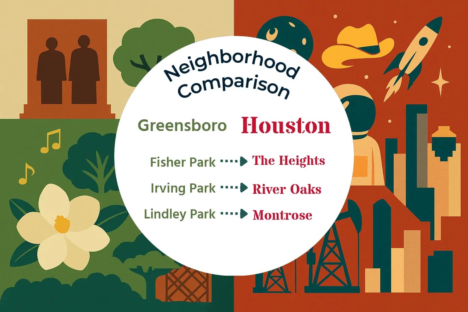 Greensboro vs Houston Neighborhood Comparison