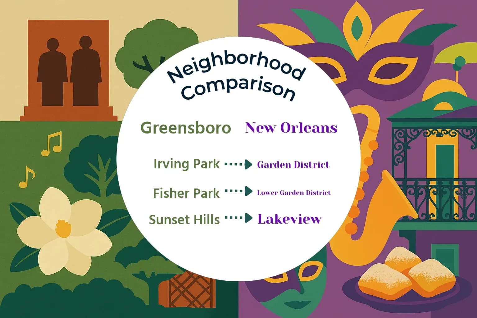 Greensboro vs New Orleans Neighborhood Comparison