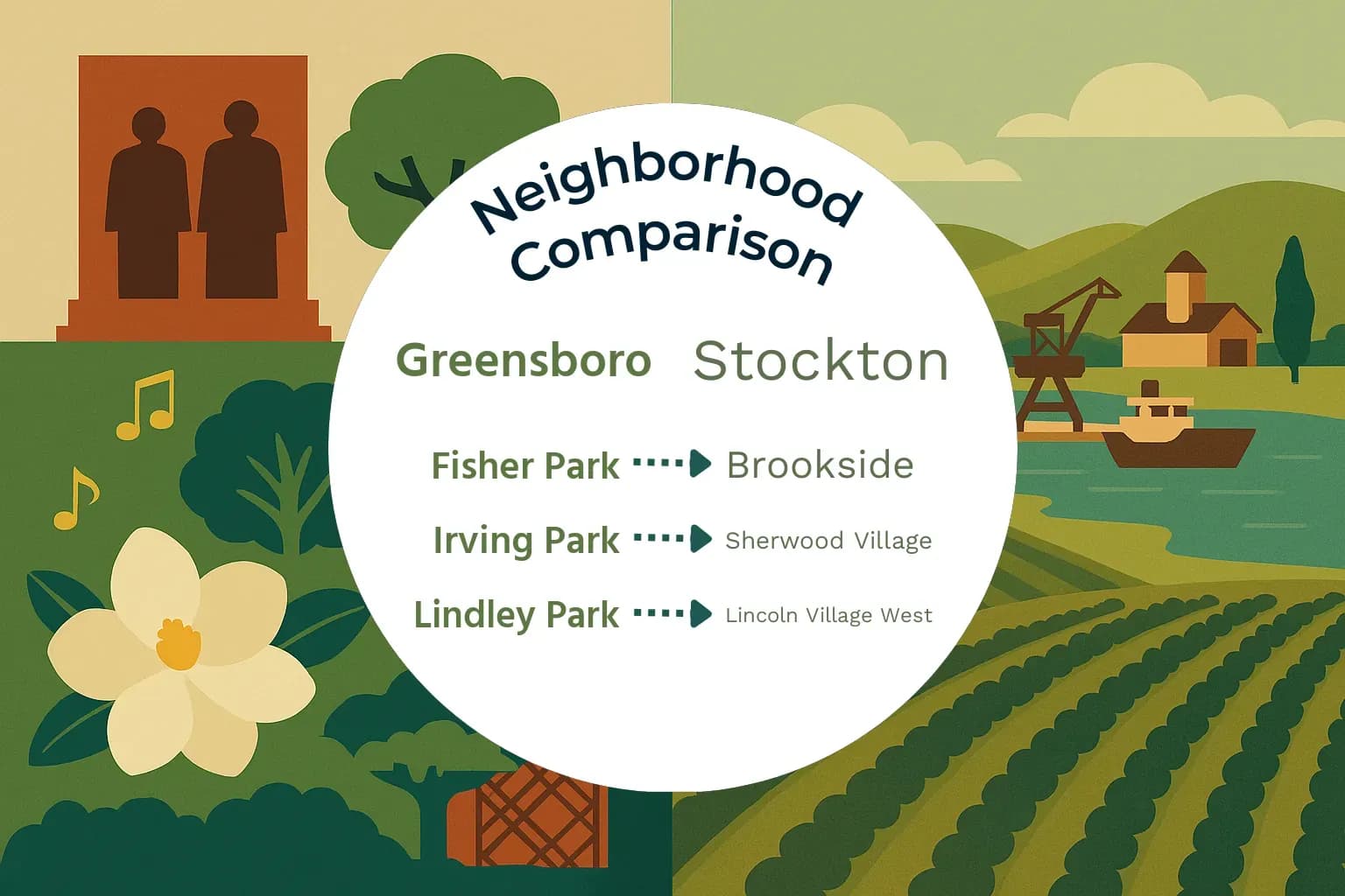 Greensboro vs Stockton Neighborhood Comparison