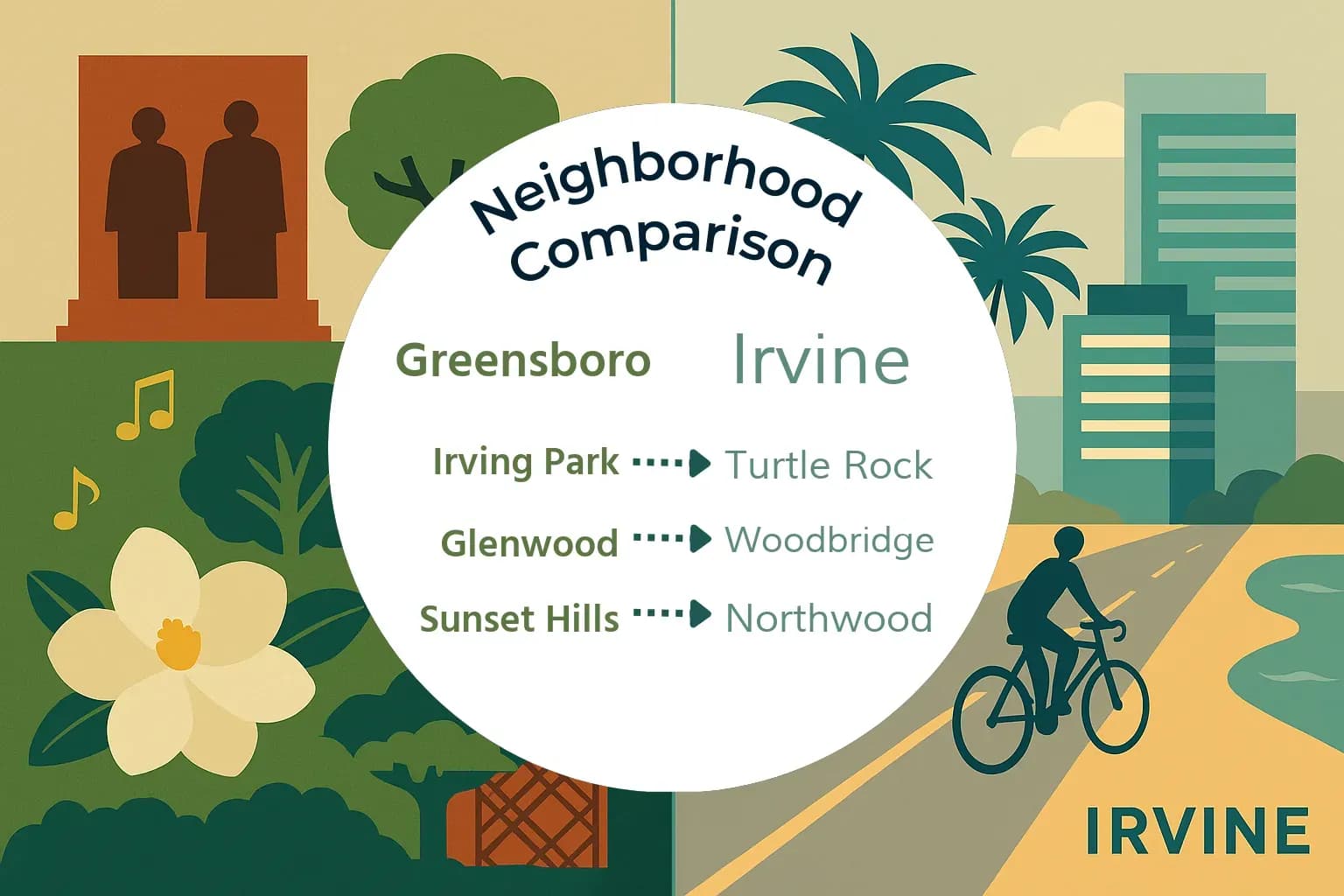 Greensboro vs Irvine Neighborhood Comparison