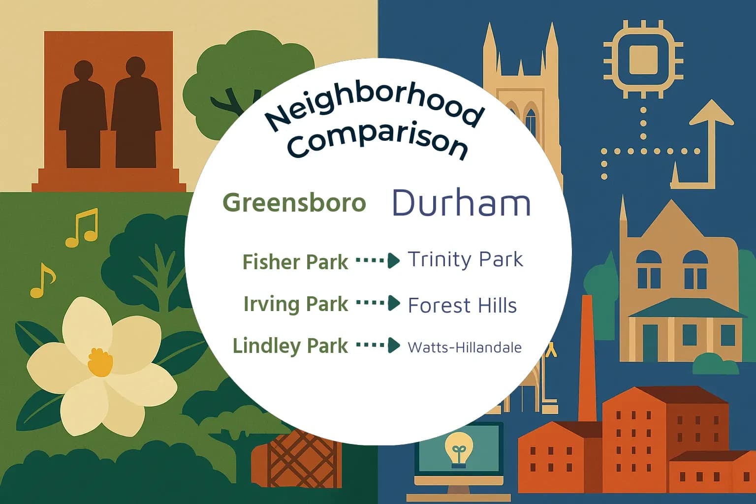 Greensboro vs Durham Neighborhood Comparison