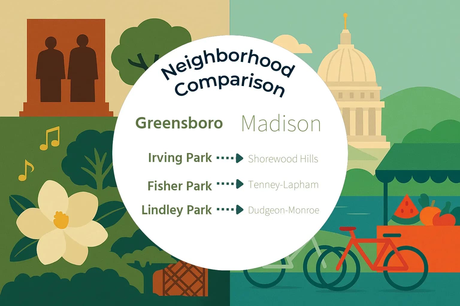 Greensboro vs Madison Neighborhood Comparison