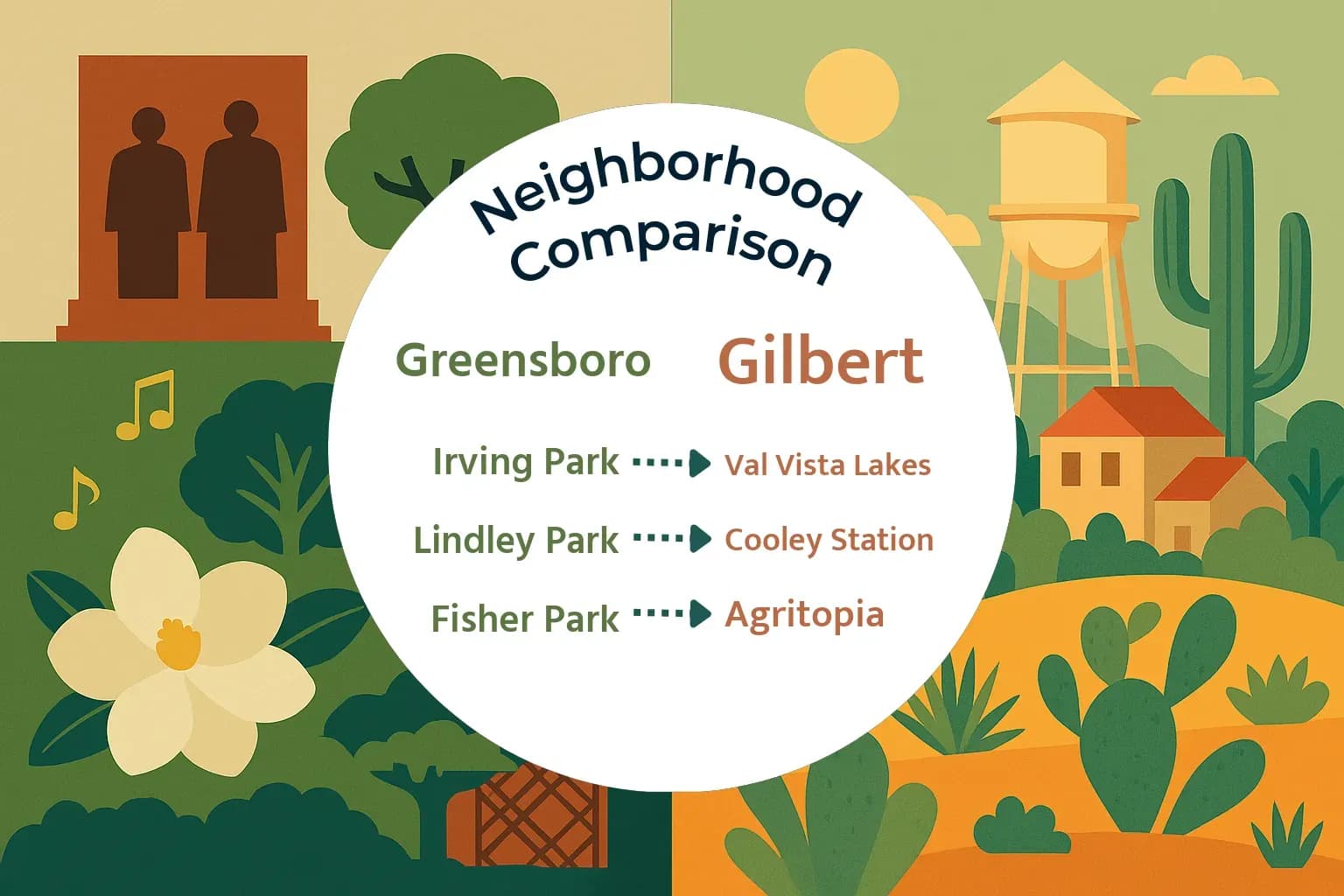 Greensboro vs Gilbert Neighborhood Comparison