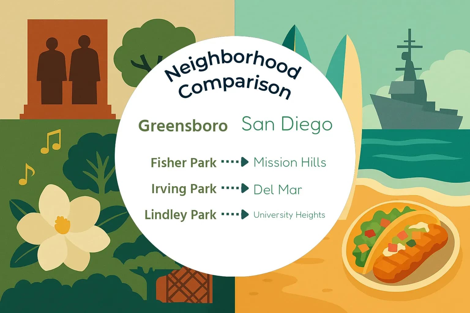 Greensboro vs San Diego Neighborhood Comparison