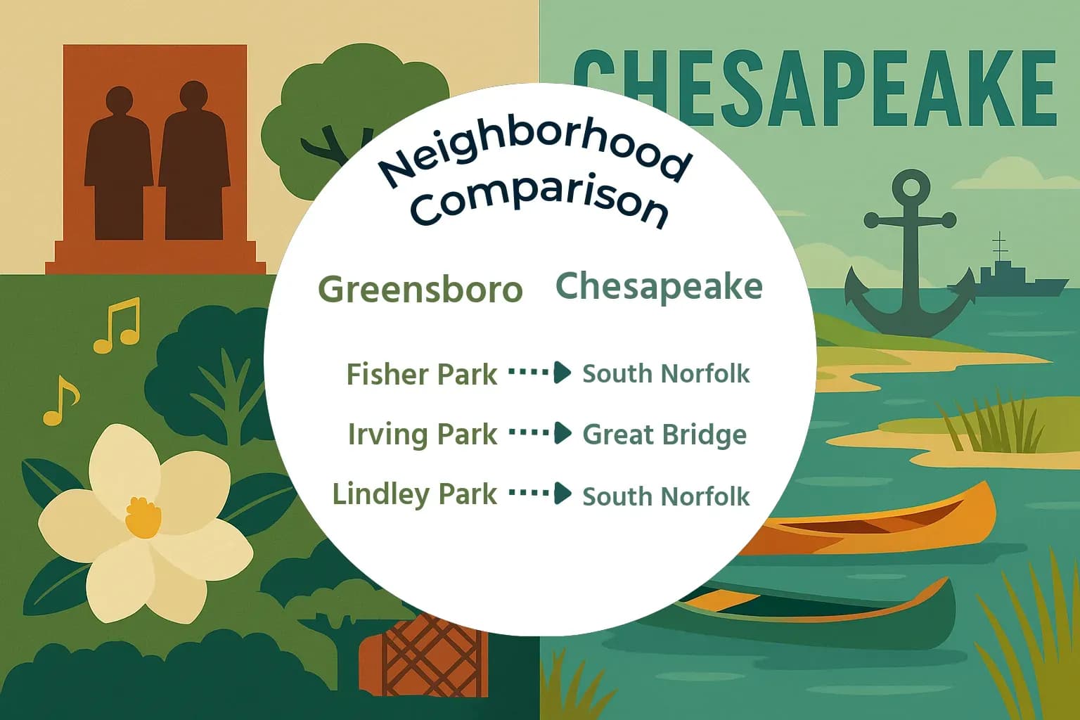 Greensboro vs Chesapeake Neighborhood Comparison