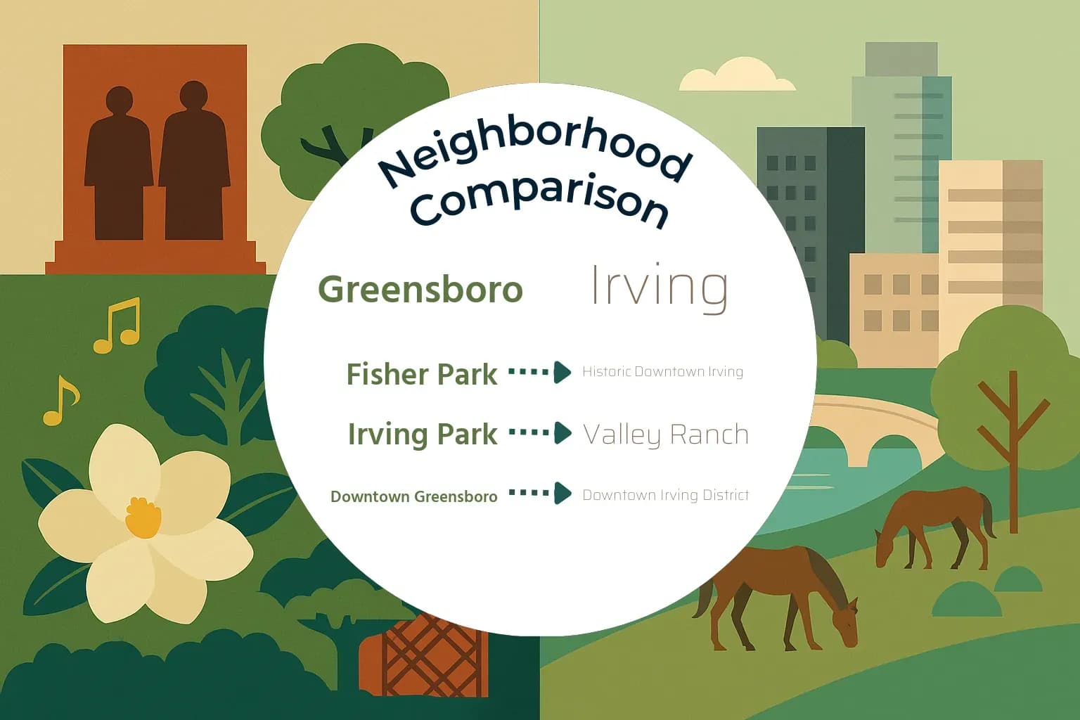Greensboro vs Irving Neighborhood Comparison