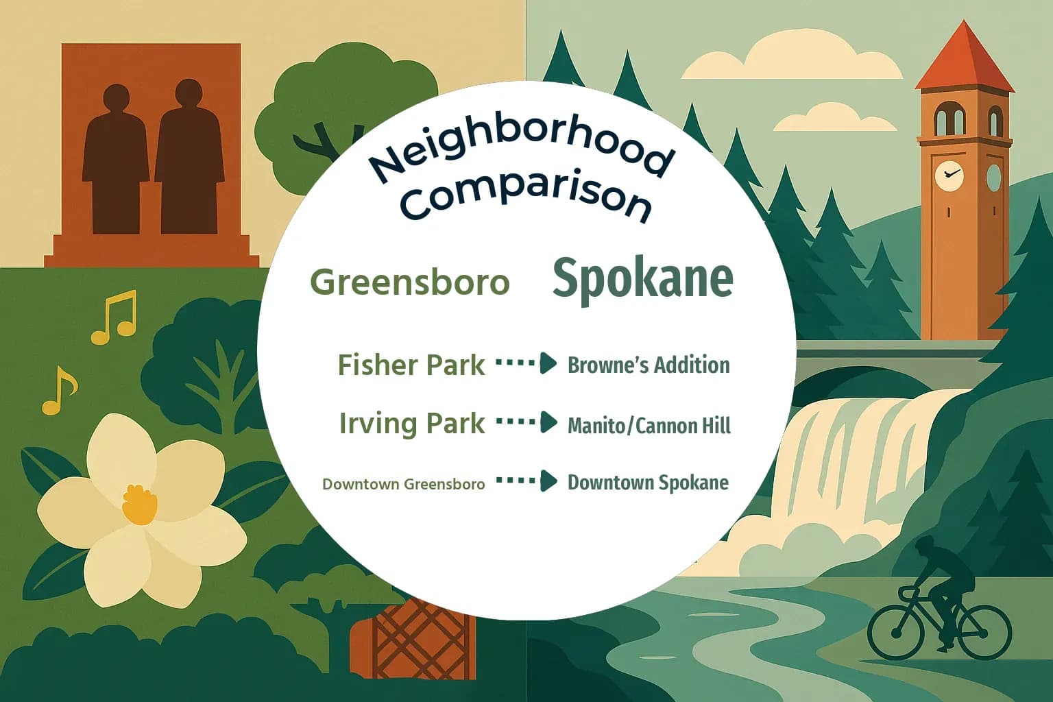 Greensboro vs Spokane Neighborhood Comparison