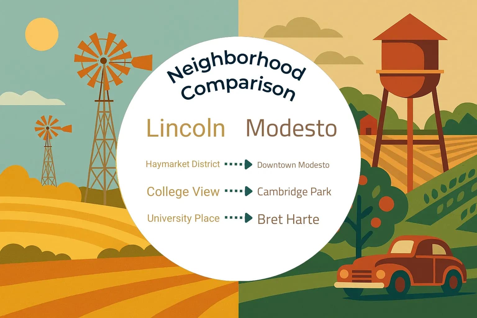 Lincoln vs Modesto Neighborhood Comparison