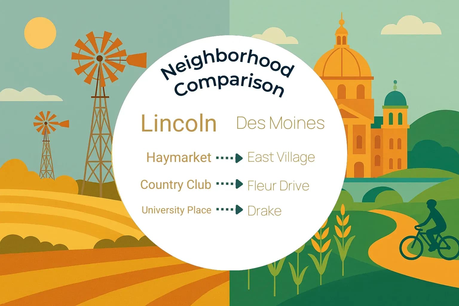 Lincoln vs Des Moines Neighborhood Comparison