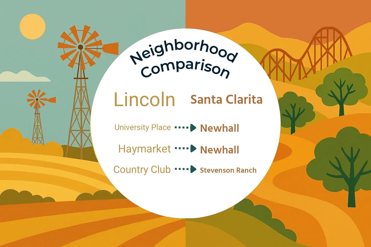 Lincoln vs Santa Clarita Neighborhood Comparison