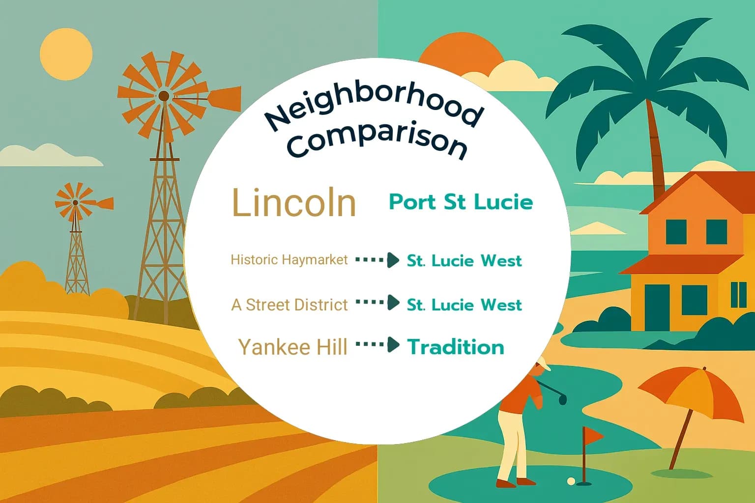 Lincoln vs Port St. Lucie Neighborhood Comparison