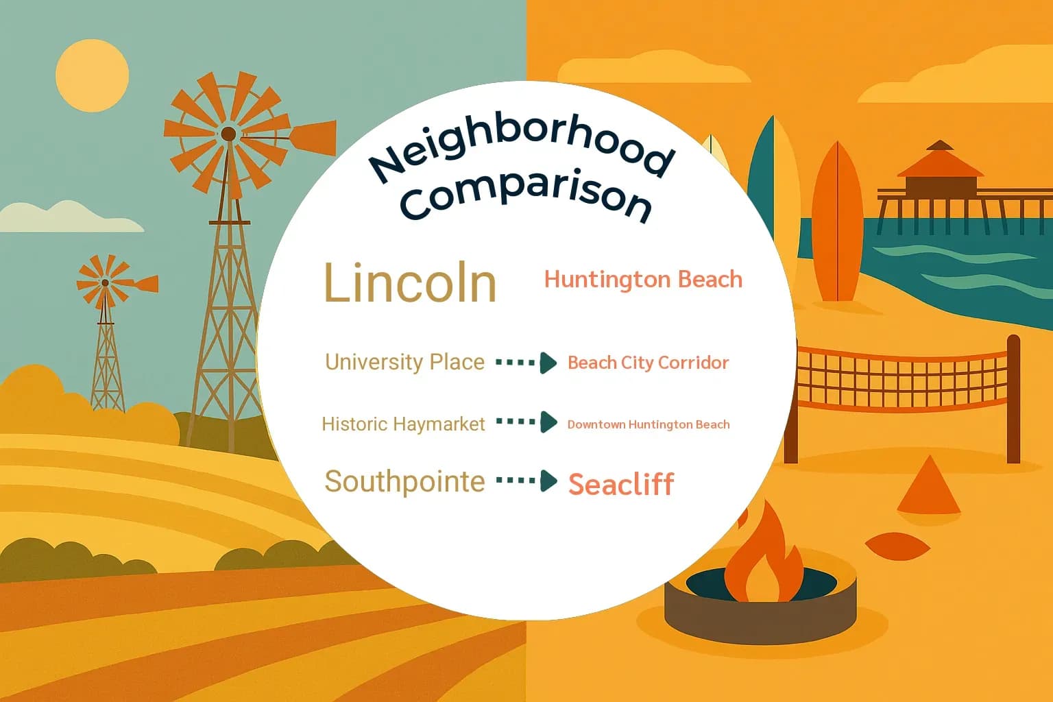 Lincoln vs Huntington Beach Neighborhood Comparison