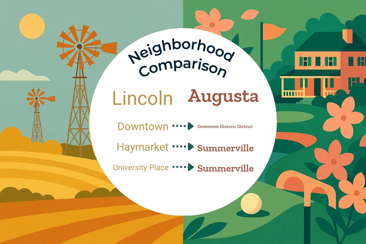 Lincoln vs Augusta Neighborhood Comparison