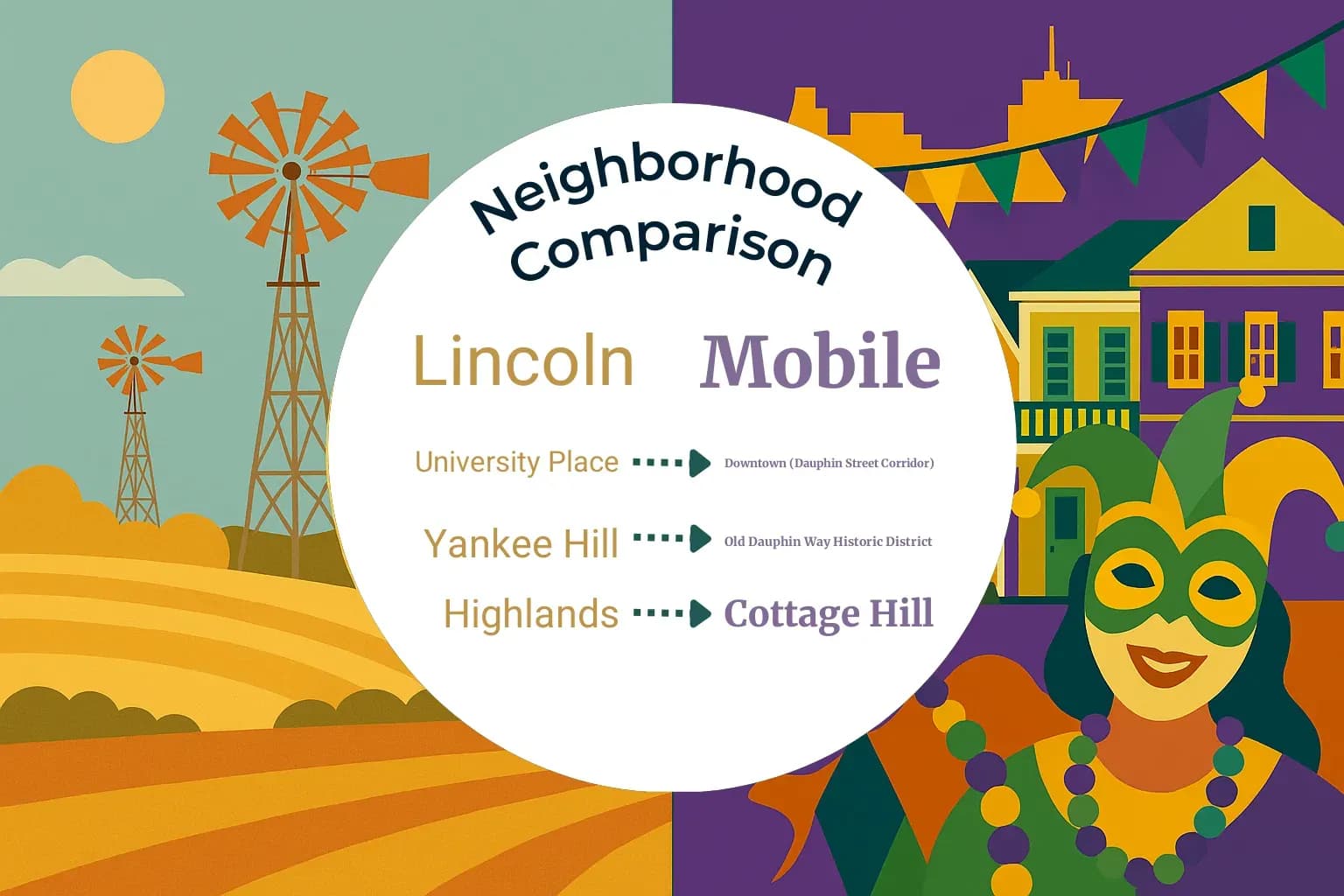 Lincoln vs Mobile Neighborhood Comparison
