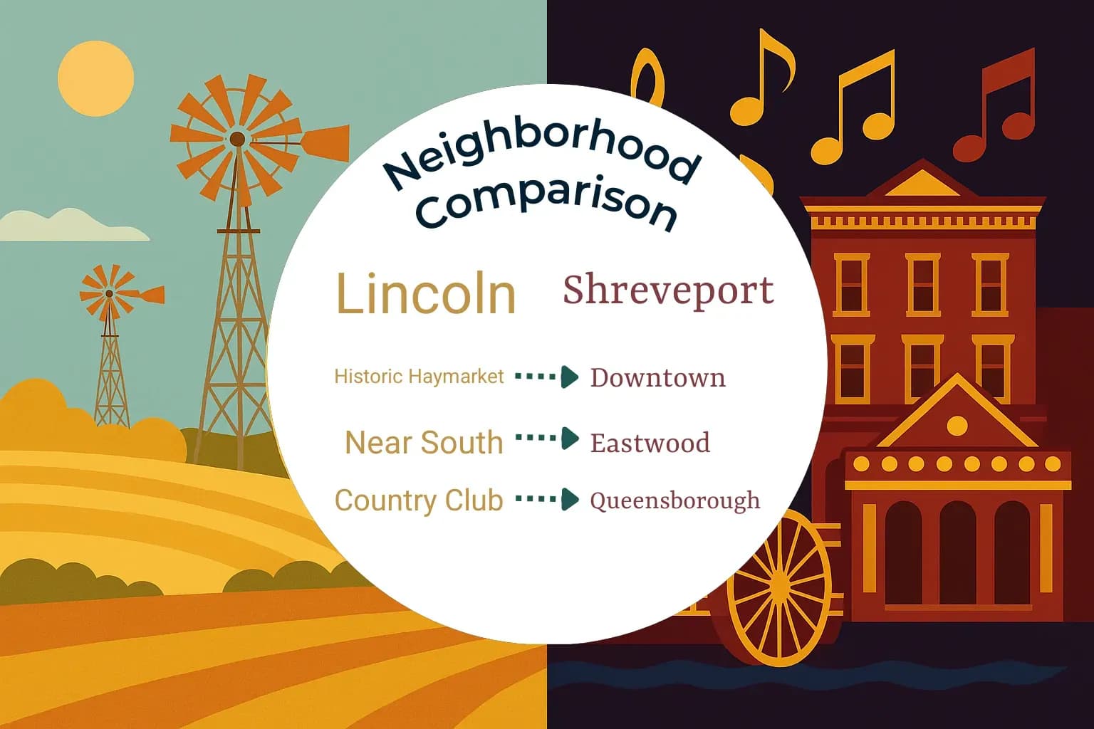 Lincoln vs Shreveport Neighborhood Comparison
