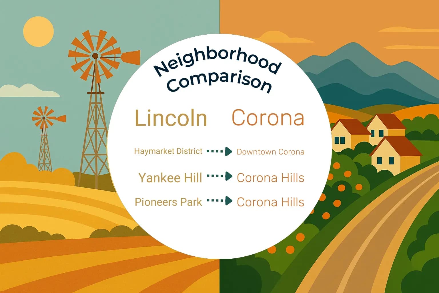 Lincoln vs Corona Neighborhood Comparison
