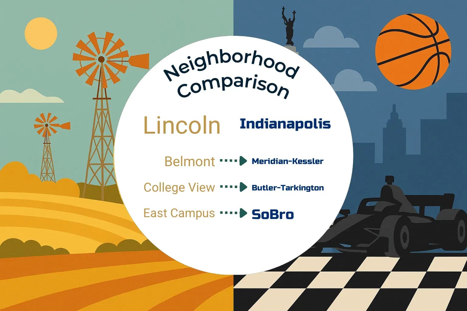 Lincoln vs Indianapolis Neighborhood Comparison