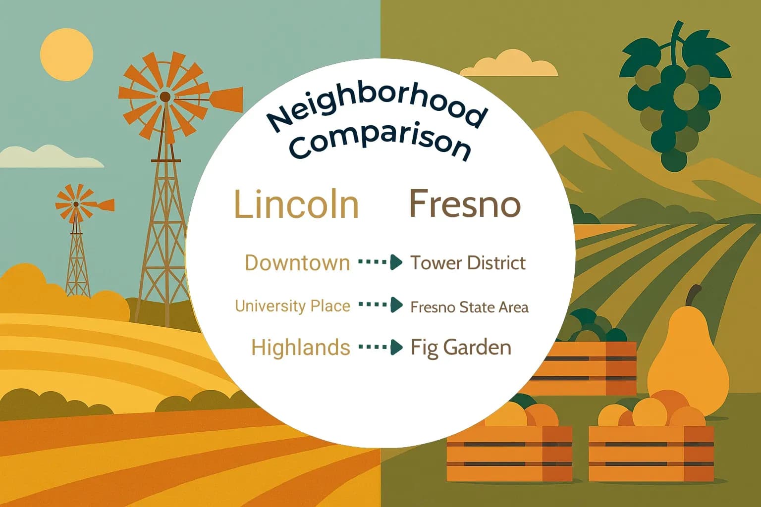 Lincoln vs Fresno Neighborhood Comparison