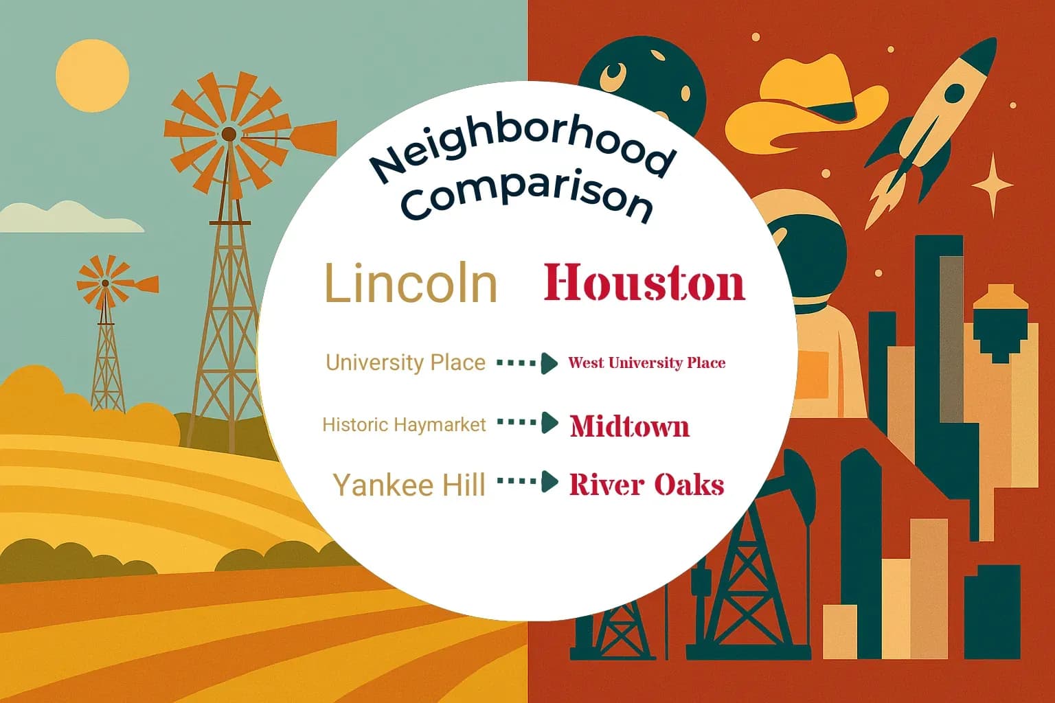 Lincoln vs Houston Neighborhood Comparison