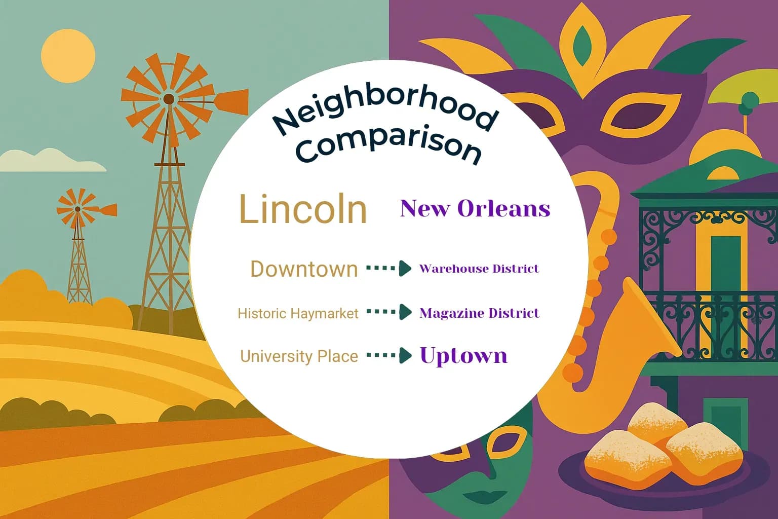 Lincoln vs New Orleans Neighborhood Comparison
