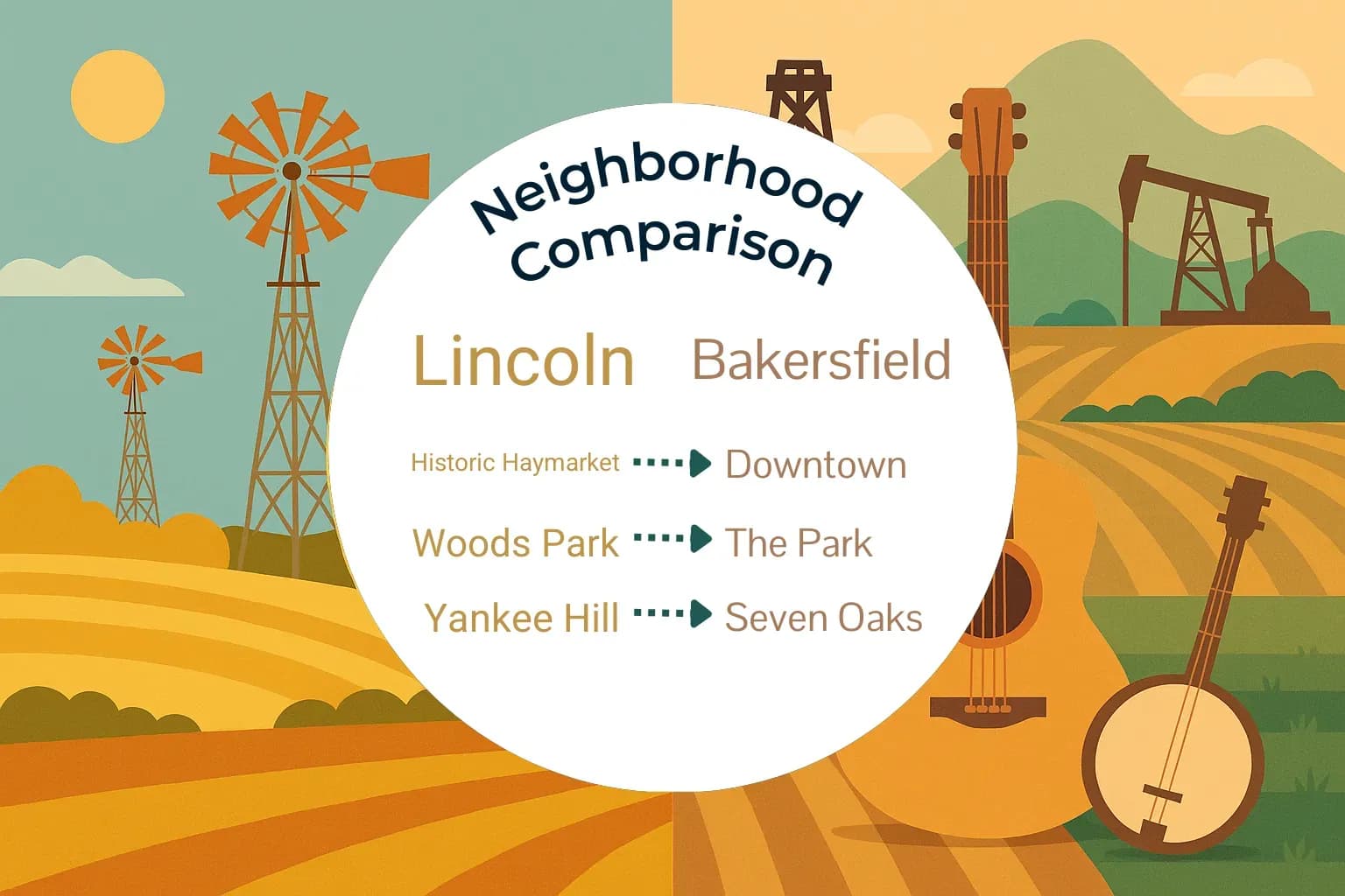 Lincoln vs Bakersfield Neighborhood Comparison