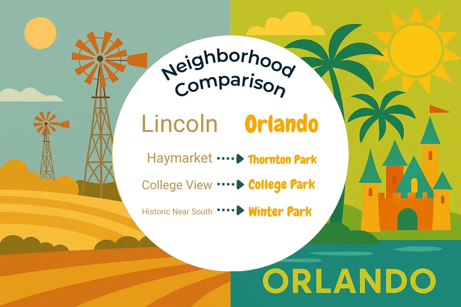 Lincoln vs Orlando Neighborhood Comparison