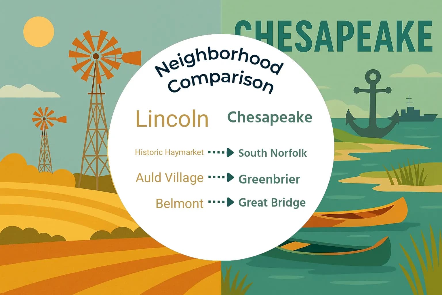 Lincoln vs Chesapeake Neighborhood Comparison