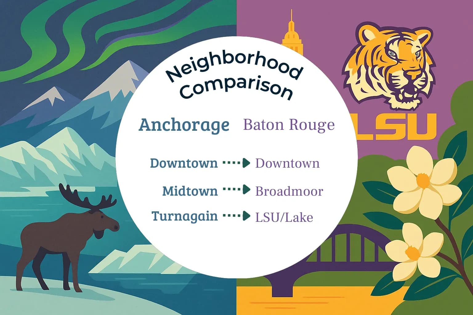 Anchorage vs Baton Rouge Neighborhood Comparison