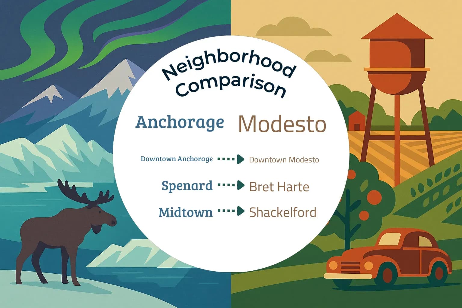 Anchorage vs Modesto Neighborhood Comparison