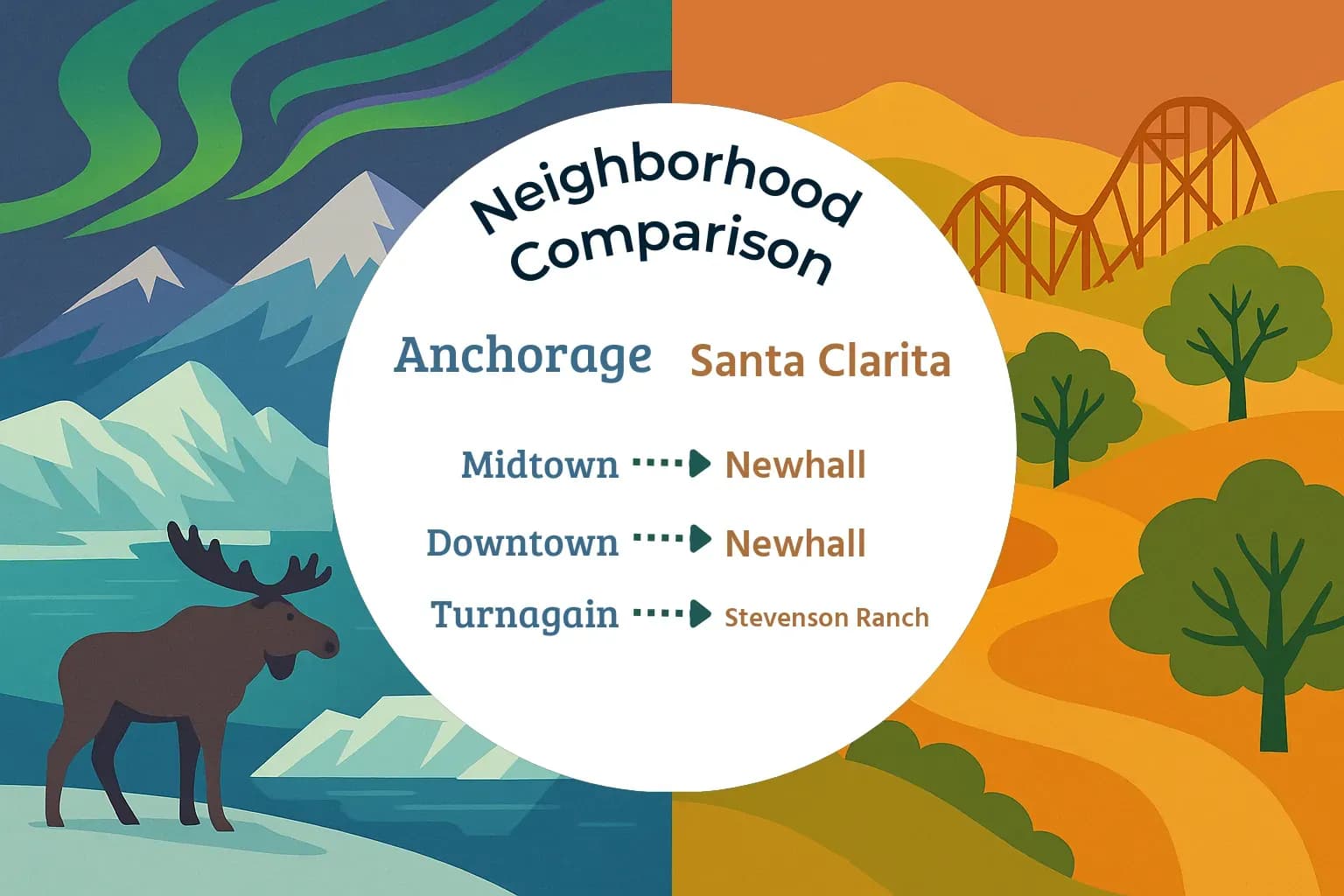Anchorage vs Santa Clarita Neighborhood Comparison