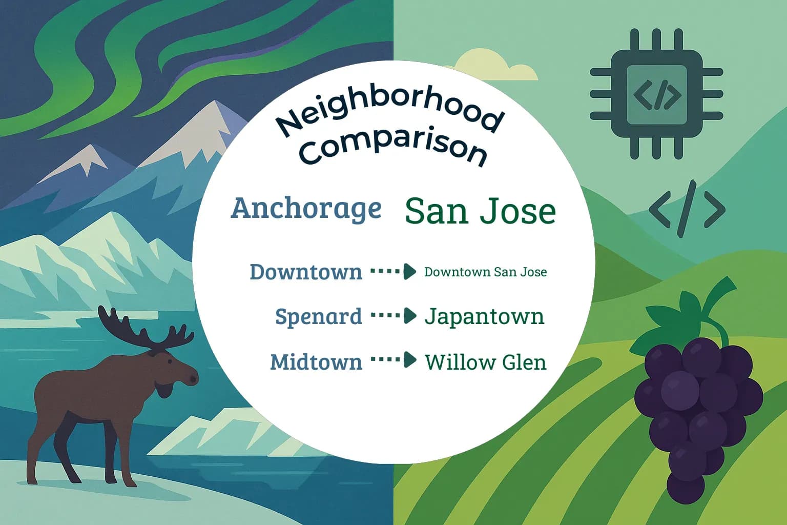 Anchorage vs San Jose Neighborhood Comparison