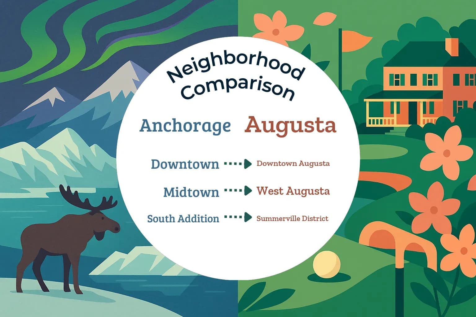 Anchorage vs Augusta Neighborhood Comparison