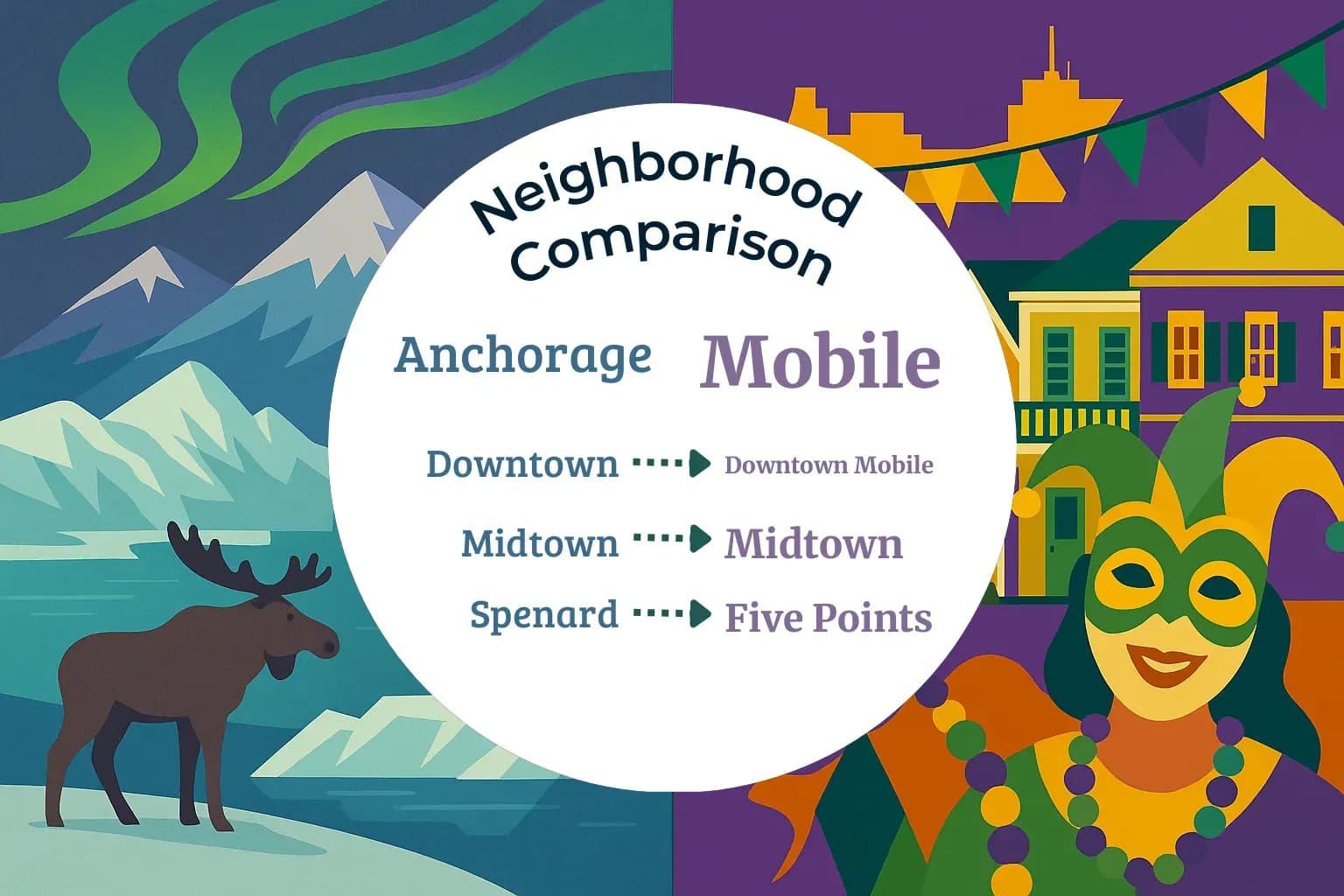 Anchorage vs Mobile Neighborhood Comparison