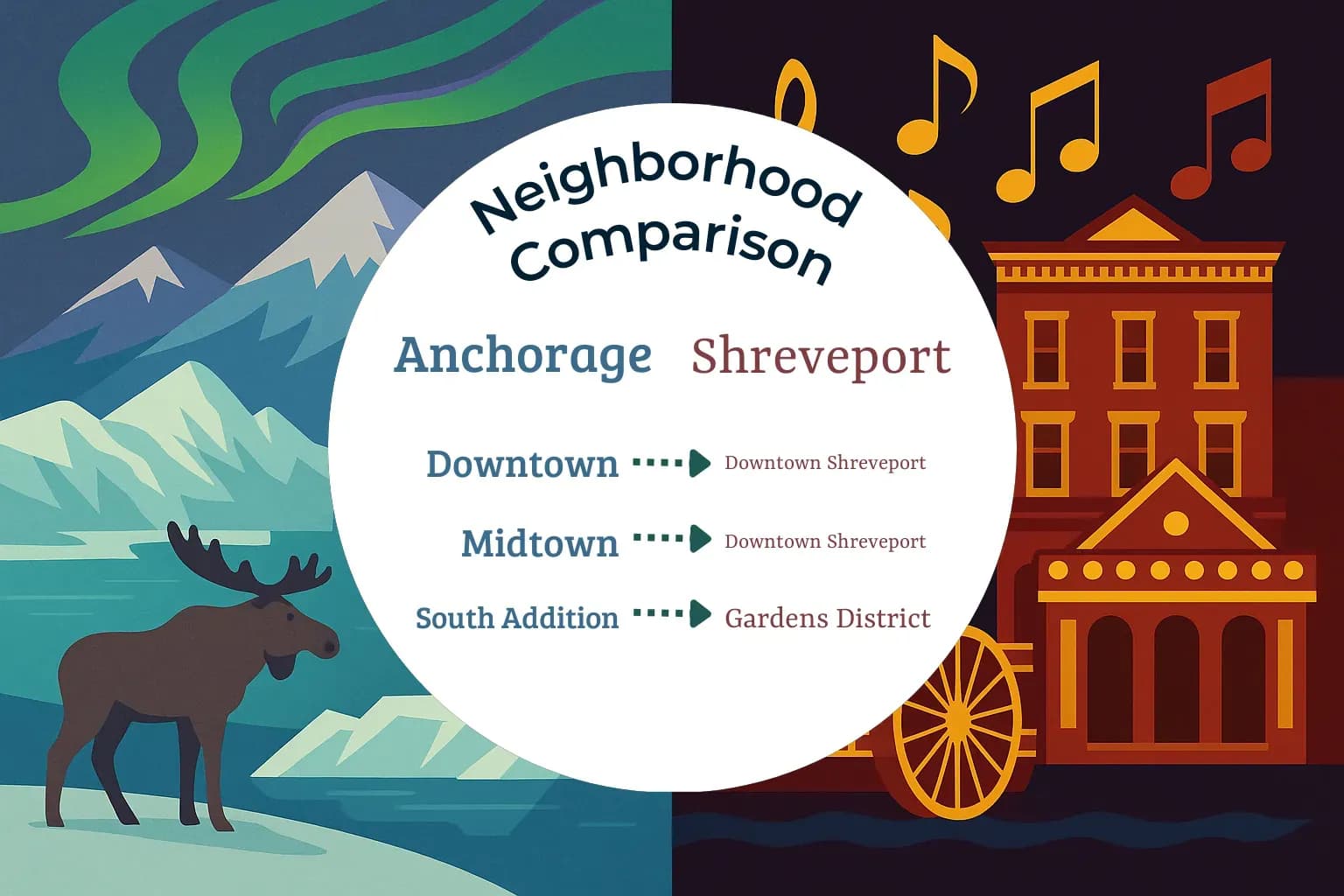 Anchorage vs Shreveport Neighborhood Comparison