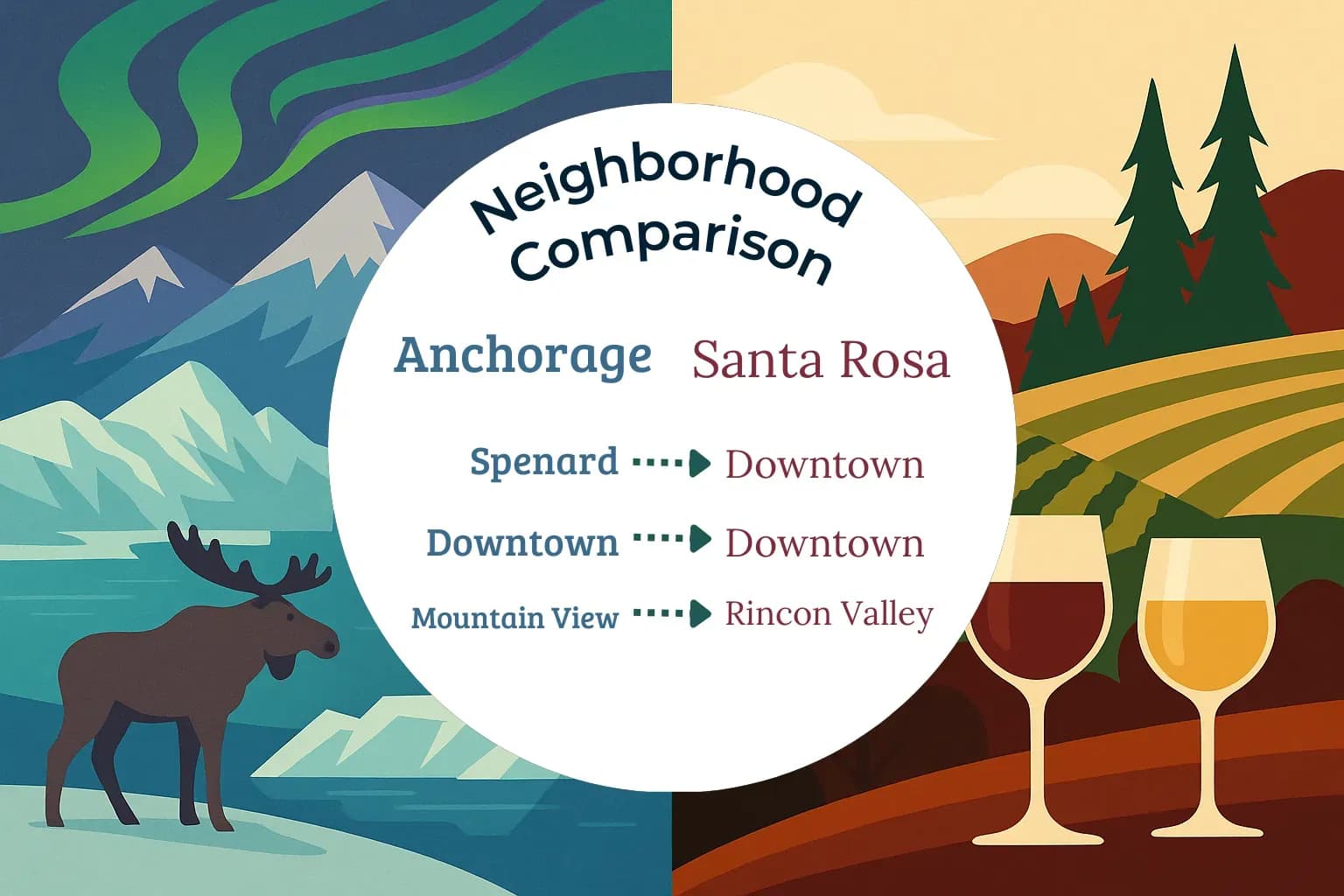 Anchorage vs Santa Rosa Neighborhood Comparison