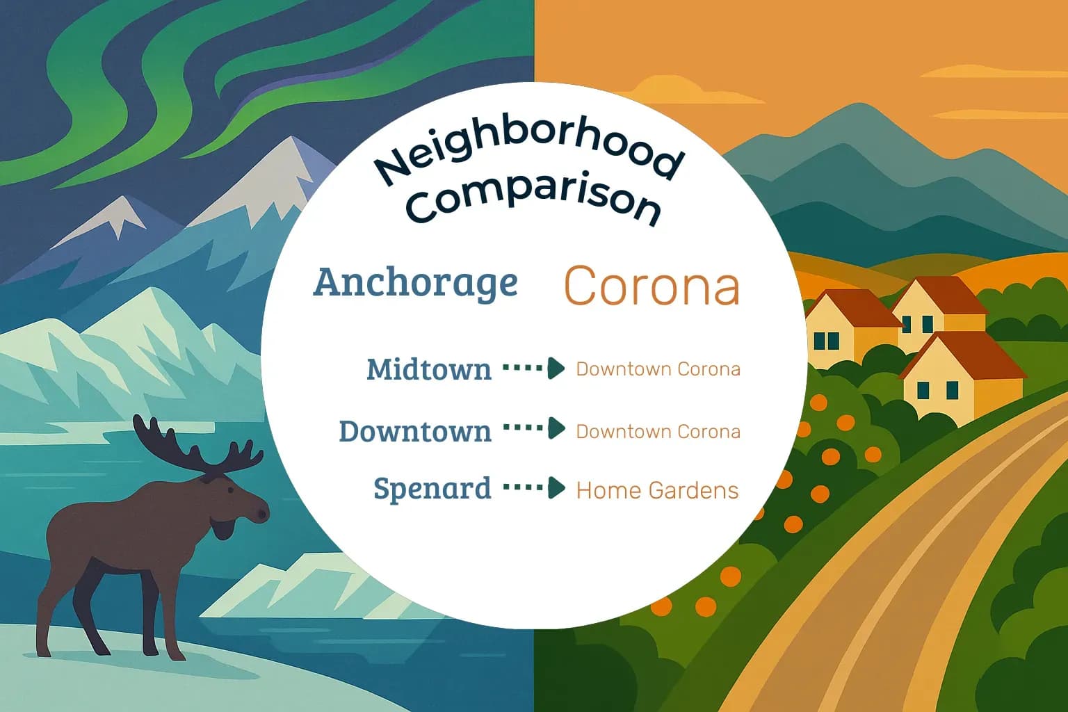 Anchorage vs Corona Neighborhood Comparison