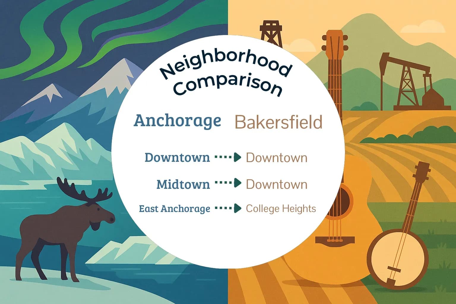 Anchorage vs Bakersfield Neighborhood Comparison